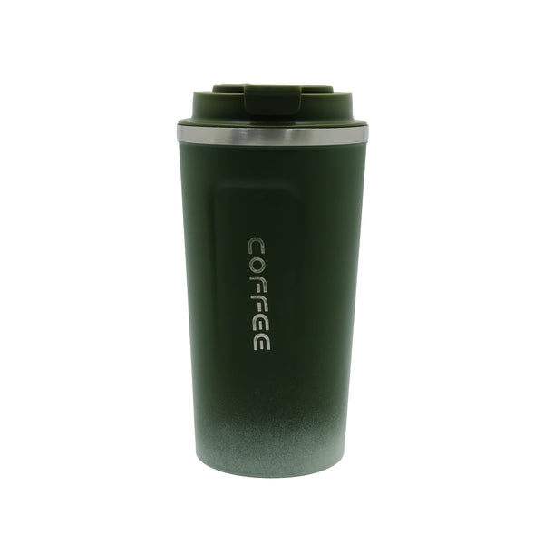 929-C – Vacuum Bottle – Dark Green with Flip Lid & Gradient Finish