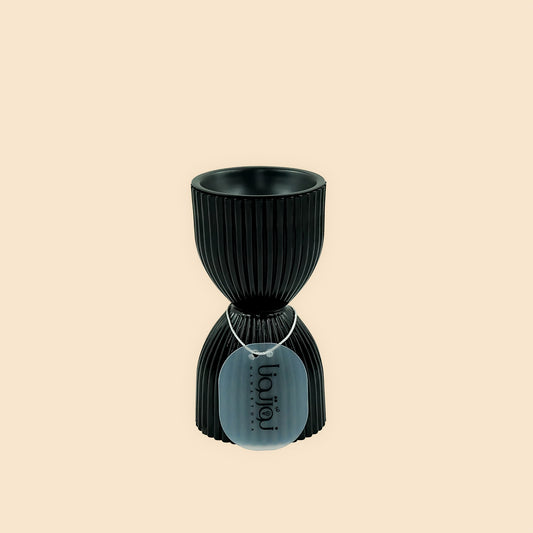 Ceramic Incense Burner – Textured Black Design – 14 cm (H) – NF-36137-P