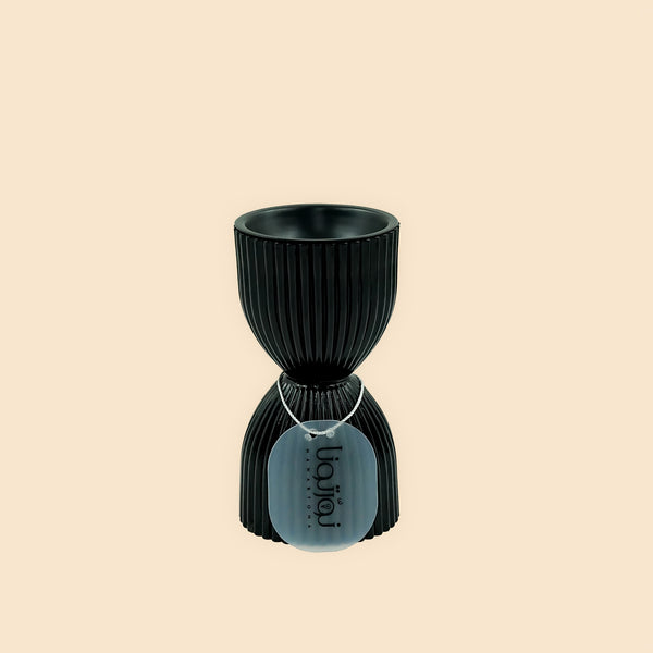Ceramic Incense Burner – Textured Black Design – 14 cm (H) – NF-36137-P