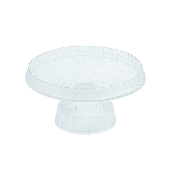 SJ606-B Glass Fruit Bowl with Silver Line - 30cm (D) x 14cm (H)