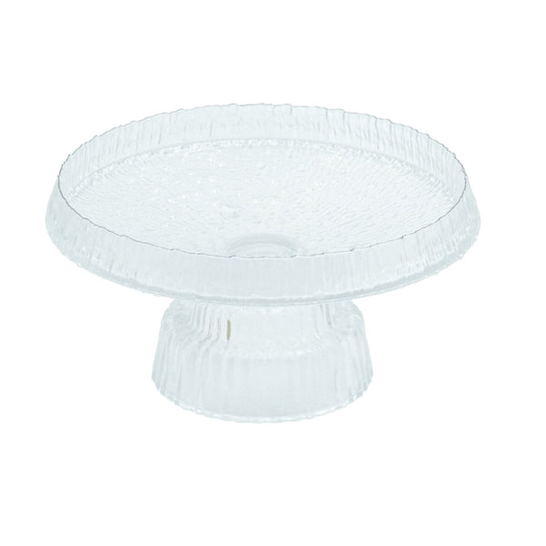 SJ605-B Glass Fruit Bowl with Silver Line - 35cm (D) x 14cm (H)