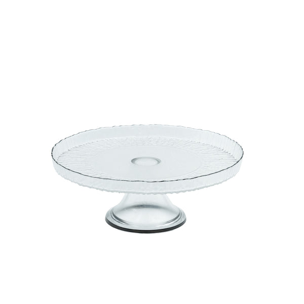0801-5 Glass Cake Stand with Black Line - 27cm (D) x 11cm (H)