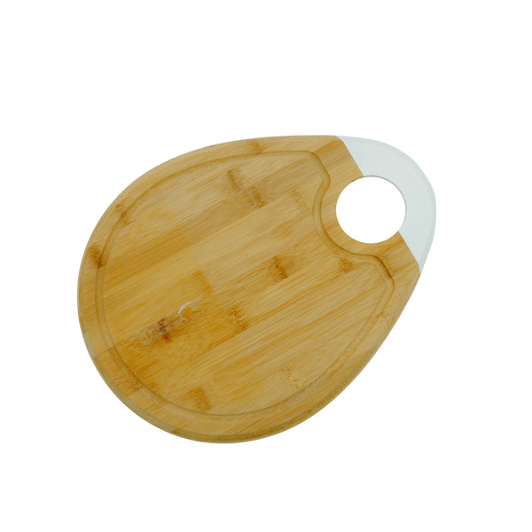 23722-13 – Wooden Egg Cutting Board – Bamboo Cutting Board with Oval Shape & Grip Hole