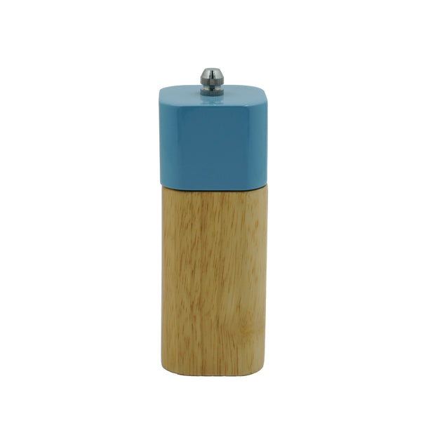 23722-36 – Salt & Pepper Grinder – 5" Wooden Body with Blue Square Top