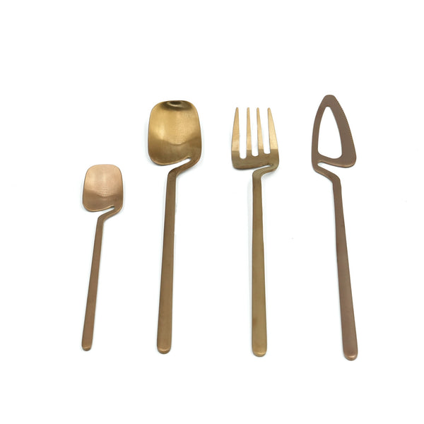 92509-01 02 Stainless Steel 24-Piece Cutlery Set – Gold, with 6 Dinner Knives, 6 Dinner Spoons, 6 Salad Forks  and 6 Teaspoons