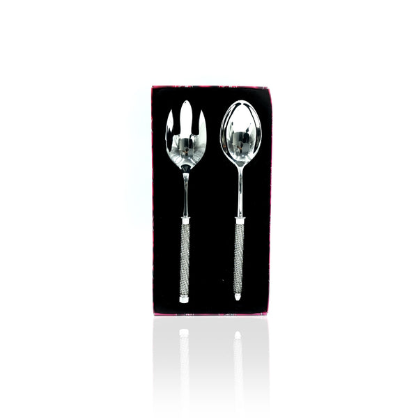 Ams-Tw-1409 Stainless Table Server Set  - Salad Serving Spoon and Fork, 28cm