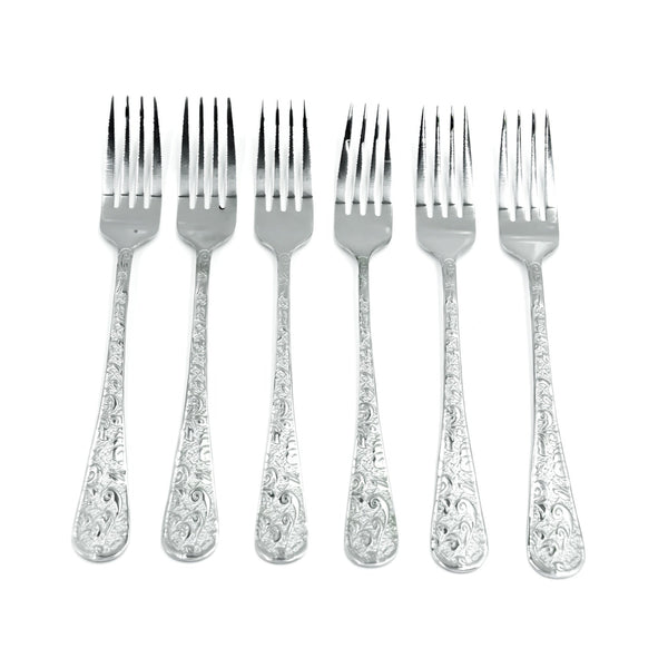 Hs61655 Stainless Steel 6-Piece Fork Set – Silver, 21cm