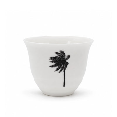 Ceramic Cawa Cup Set – 12 Pieces – 80cc – Coconut Tree Design