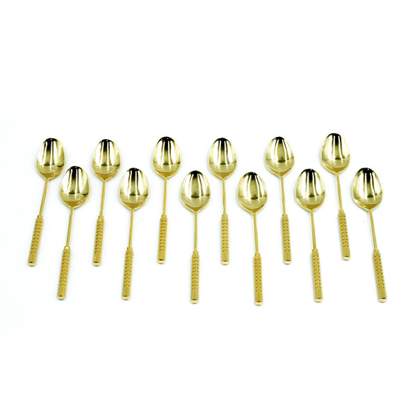TK Stainless Steel Tea Spoon 12-Piece Set - Gold, 11cm