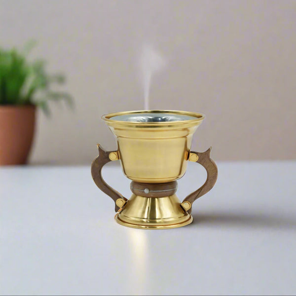 N-02098-GM Moroccan Incense Burner - Gold, 16cm (H)