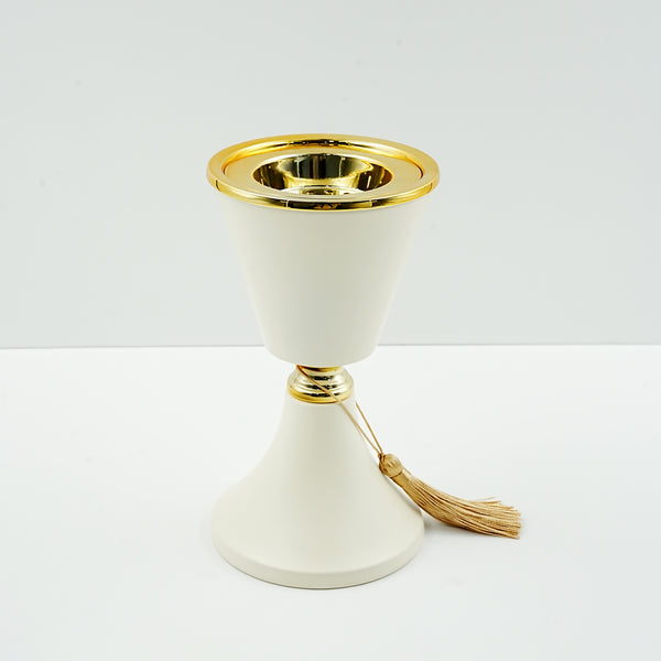 FA6754 -Metal Burner –  19cm (H) – Elegant Cone Design with Gold Trim