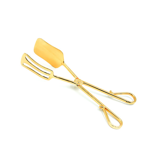 CD-6958 Stainless Steel Tong – Gold with Decorative Handle, 25cm