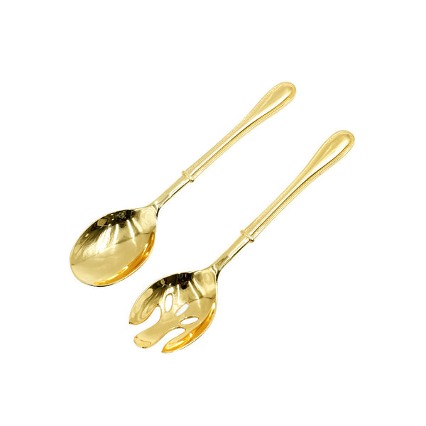 CD-6262  Stainless Steel Spoon and Fork Set - Gold, 27cm