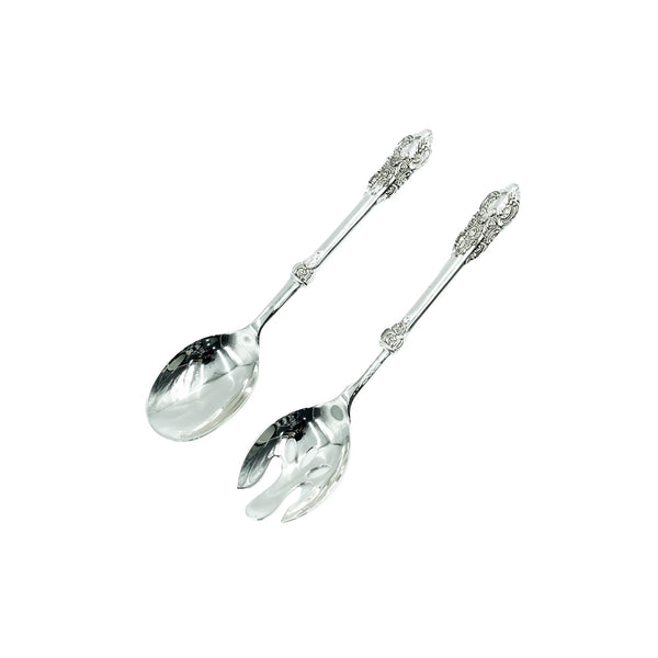 Cd-5767 Stainless Steel Salad Server Set - Silver with Decorative Handle, 27cm