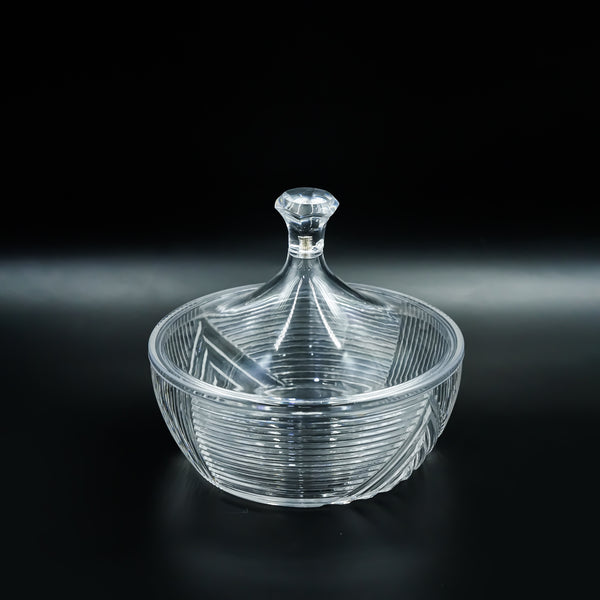 HS-B015 Round Clear Acrylic Candy Box with Lid – 18cm (D)