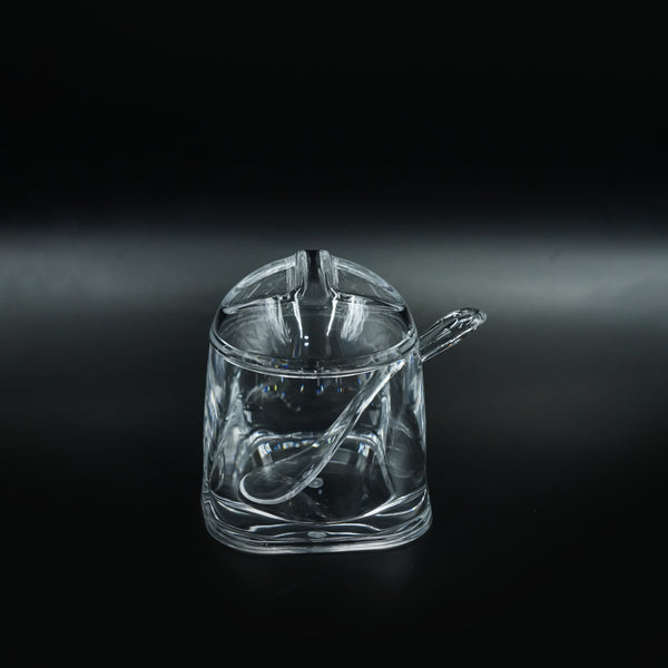 HS-A120 Acrylic Jar with Spoon - 8cm (D) x 11cm (H) and  Spoon - 10cm (H)