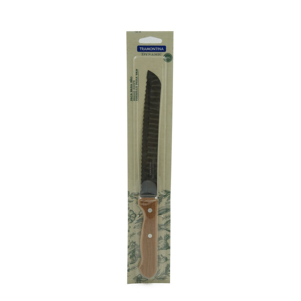 22317108 Tramontina Dynamic Bread Knife 8" – Stainless Steel Serrated Blade, Wooden Handle