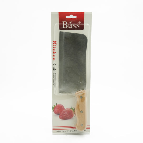 B806-01 Kitchen Knife – Bass Stainless Steel Cleaver with Wooden Handle