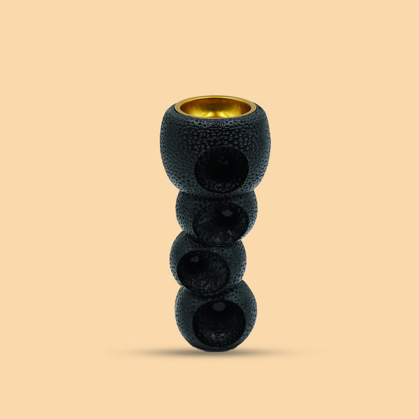 Incense Burner Black Finish – 18cm Height – Artistic Home Décor & Fragrance Holder – NF-36171-P