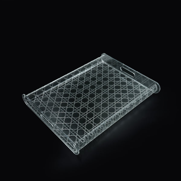 HO-842A-LT Large Acrylic Serving Tray – 48cm (W) x 37cm (L) x 6cm (H)