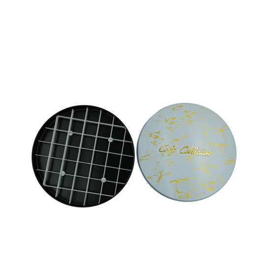 Non-Stick Cake Container – 30cm (D) – Sky Blue with Gold Marble Print – BAK888/R3504