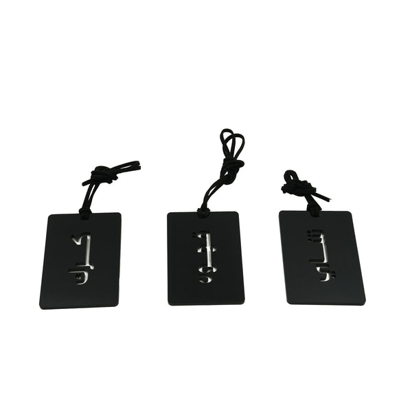CS0039 Acrylic Coffee Tag Set – 3-Piece – Hanging Design with Arabic Labels