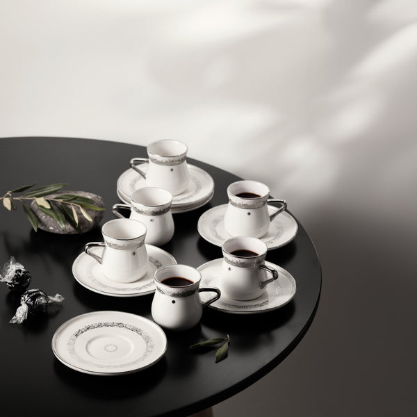 Atheer Turkish Coffee Cup White Silver - Et2488