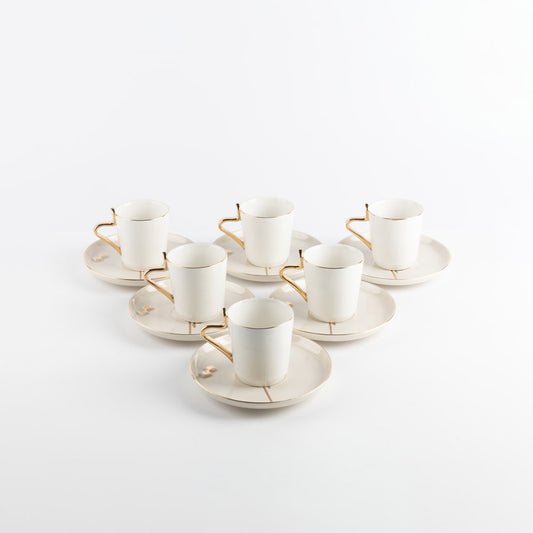 Liqaa Milk Tea Cup & Saucer Set Beige Gold-ET2788