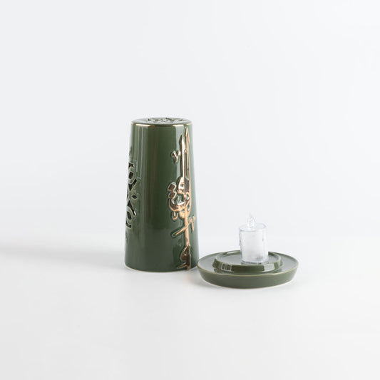 Liqaa Medium Candle Holder Olive Gold ET-2827