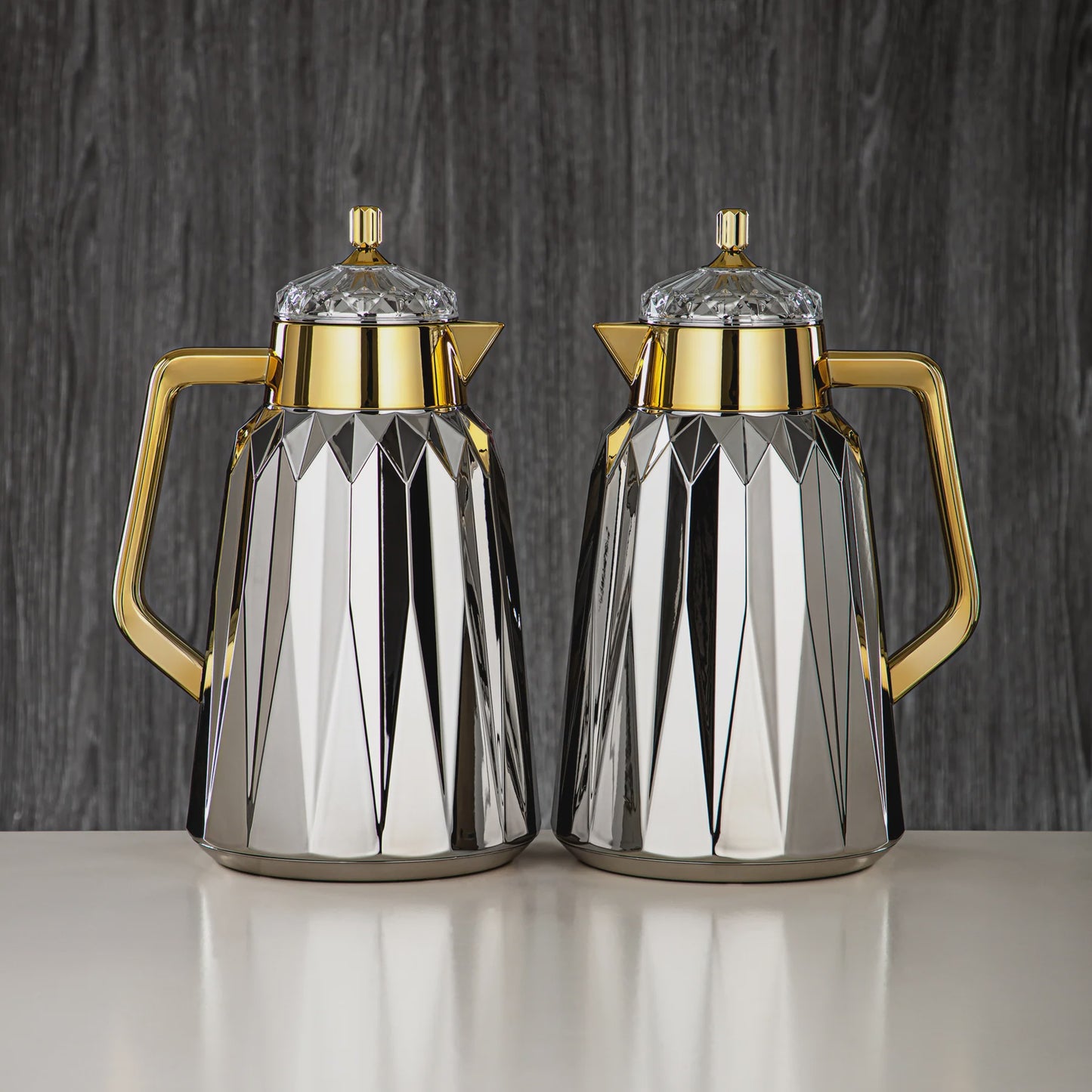 FG209 Vacuum Flask 2PC Set Silver Gold