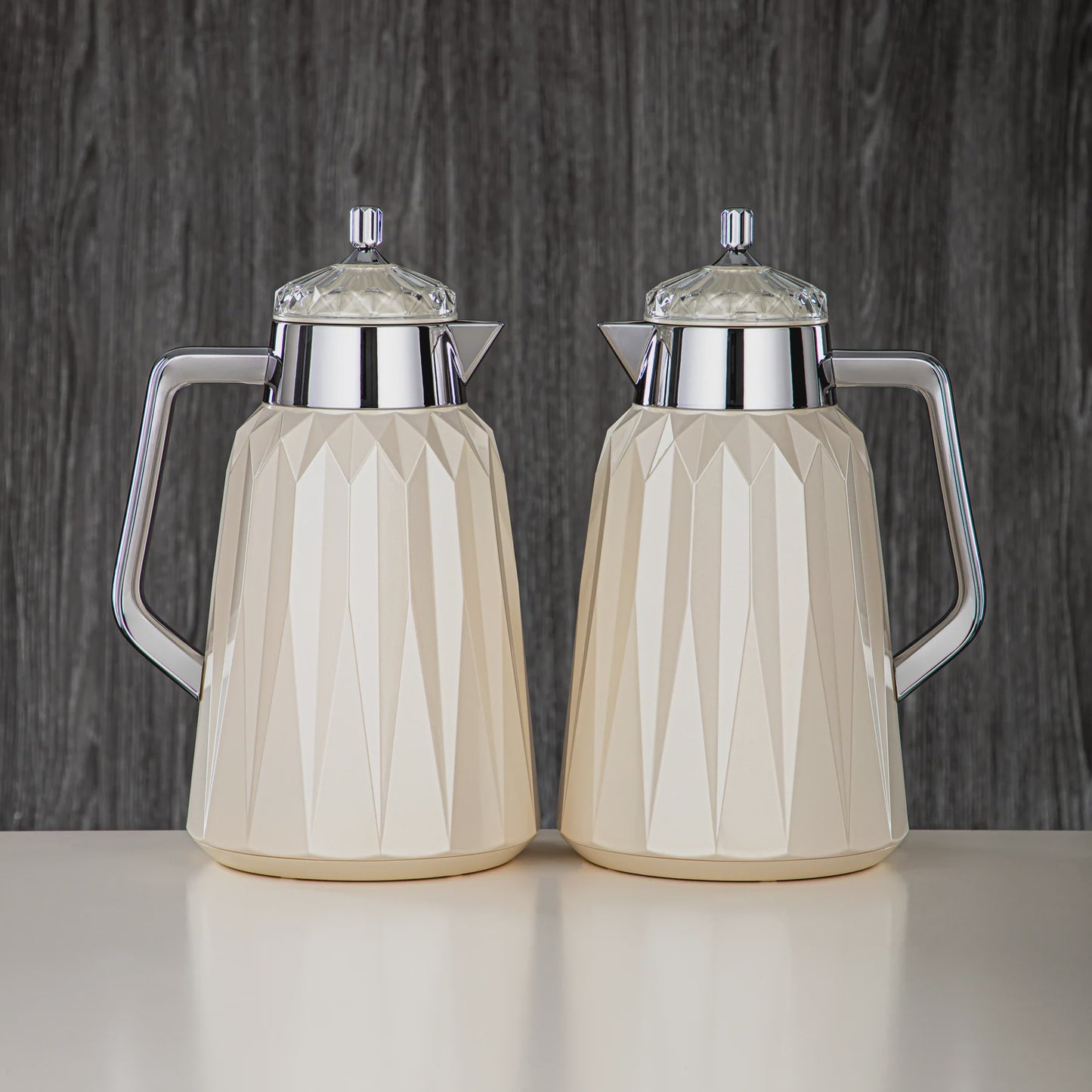 FG209 Vacuum Flask 2PC Set Pearl White Silver