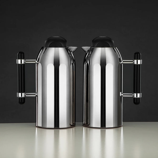 FG211 Vacuum Flask 2-Piece Set – (1L + 1L) – Shiny Silver with Black Handle