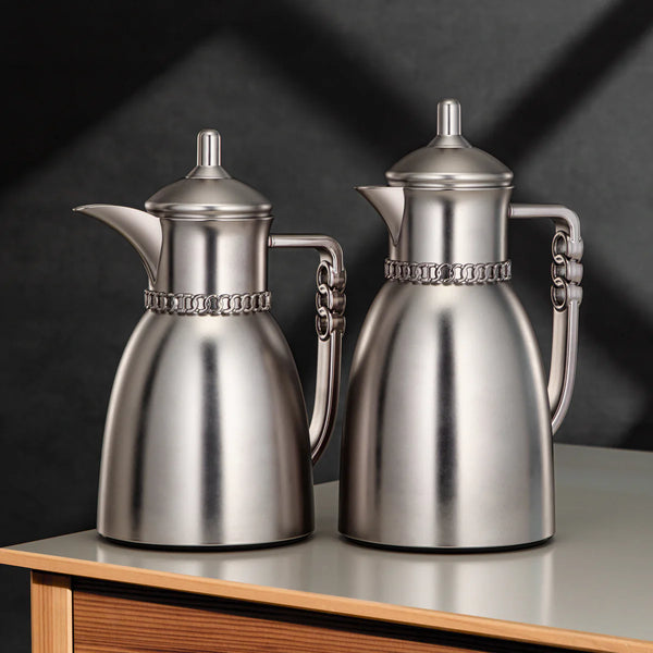 FG213 MNI Vacuum Flask 2-Piece Set – Matte Nickel – (0.7L + 1L) – Siddiq Gifts Mussafah Abu Dhabi