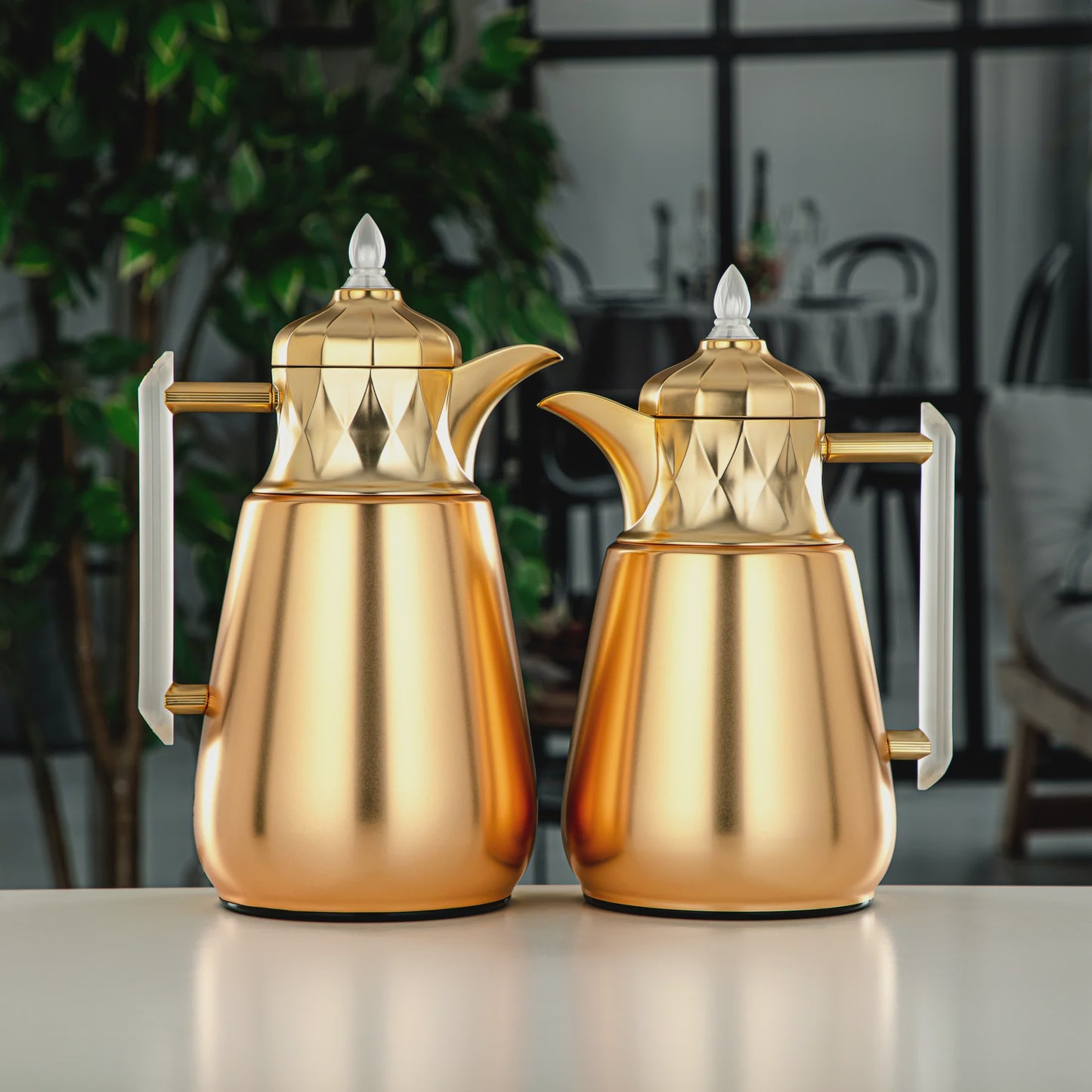 FG805 VACUUM FLASK 2PC SET MATTE GOLD FROST