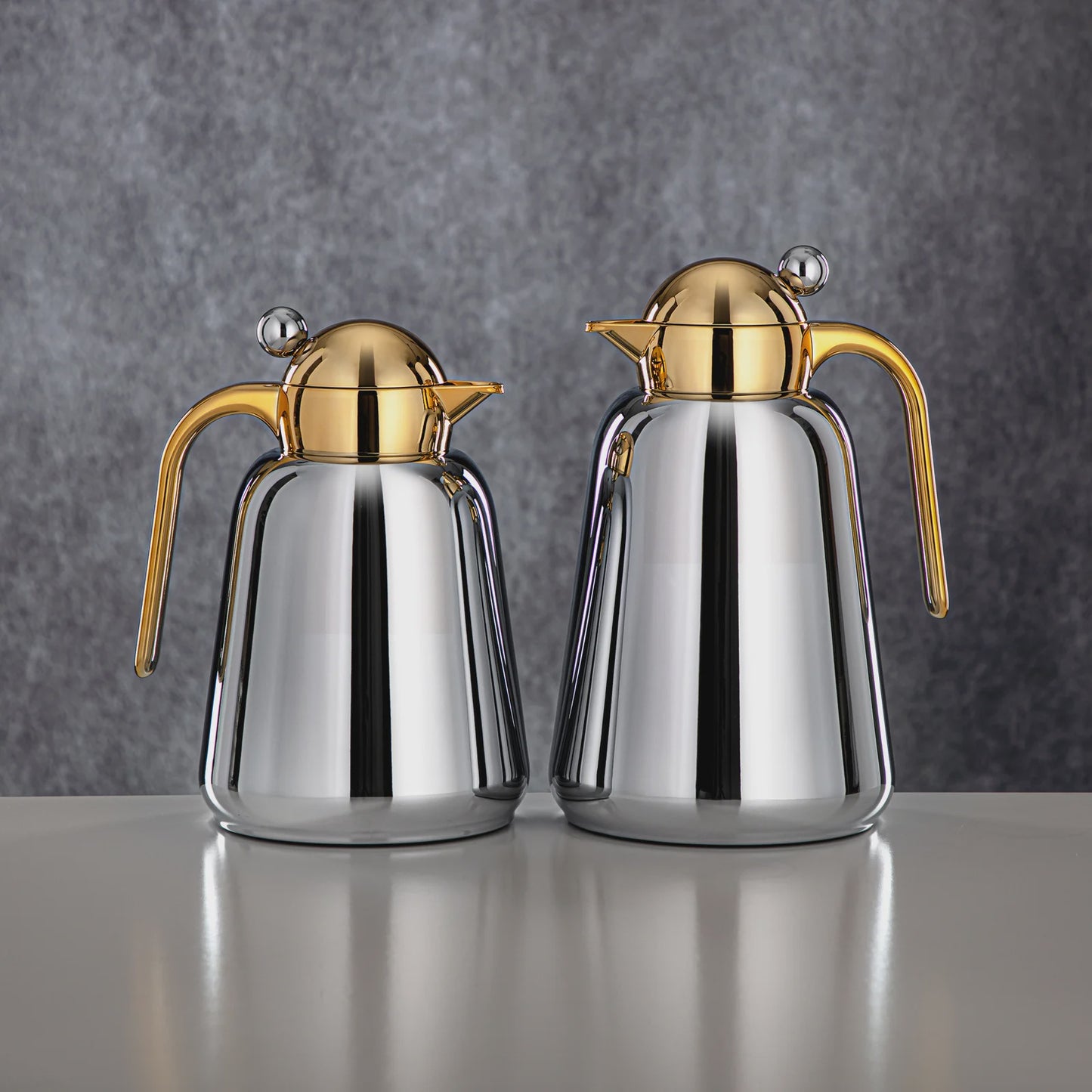 FG807 Vacuum Flask 2PC Set Gold & Silver