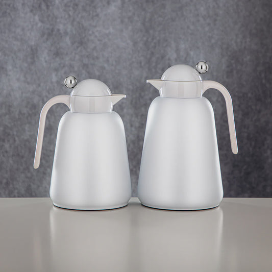 FG807 Vacuum Flask 2PC Set White Silver Top