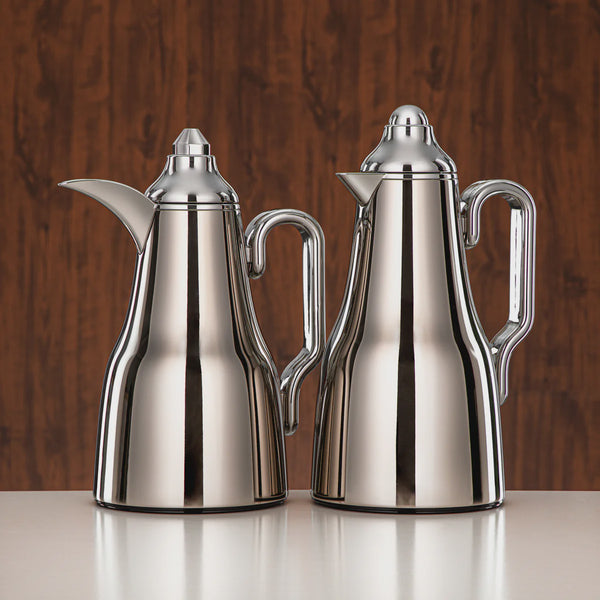 FG814 Vacuum Flask Set – 2 Pieces (0.7L + 1L) – Nickel Finish