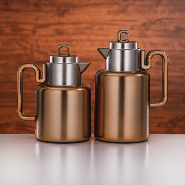FG815 Vacuum Flask – 2-Piece Set – 0.5L + 1L – Matt Rose Gold with Matt Nickel Handle