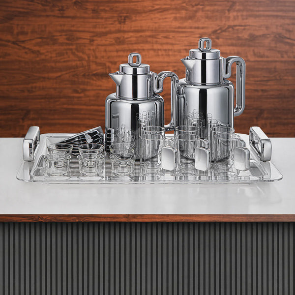 FG815 Vacuum Flask Set – 21-Piece – Silver Finish