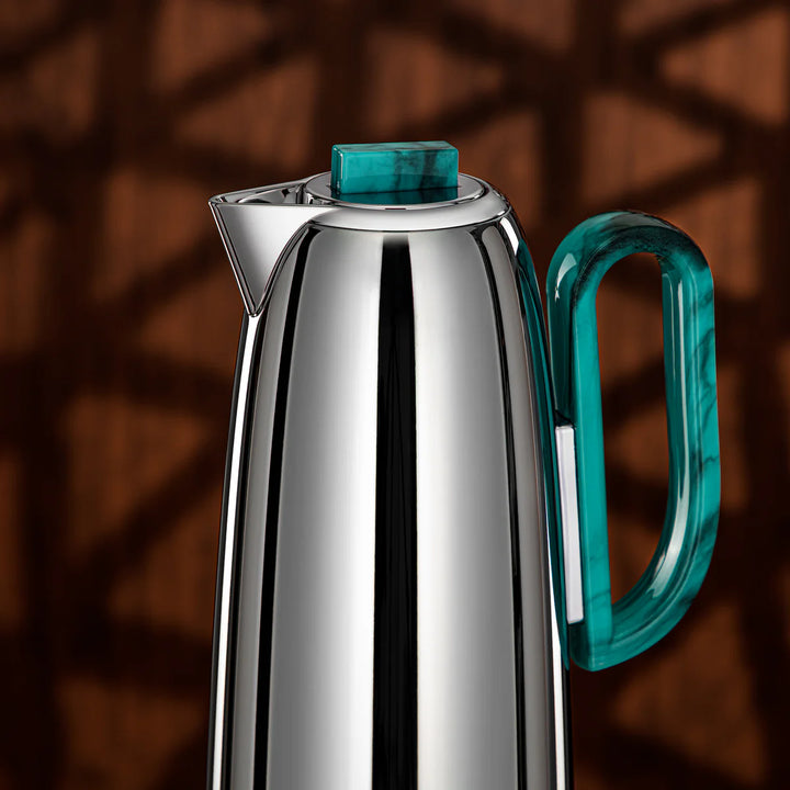 FG816-CTM Vacuum Flask 2-Piece Set – Silver with Green Handle – 0.7L & 1.0L | Siddiq Gifts Mussafah Abu Dhabi