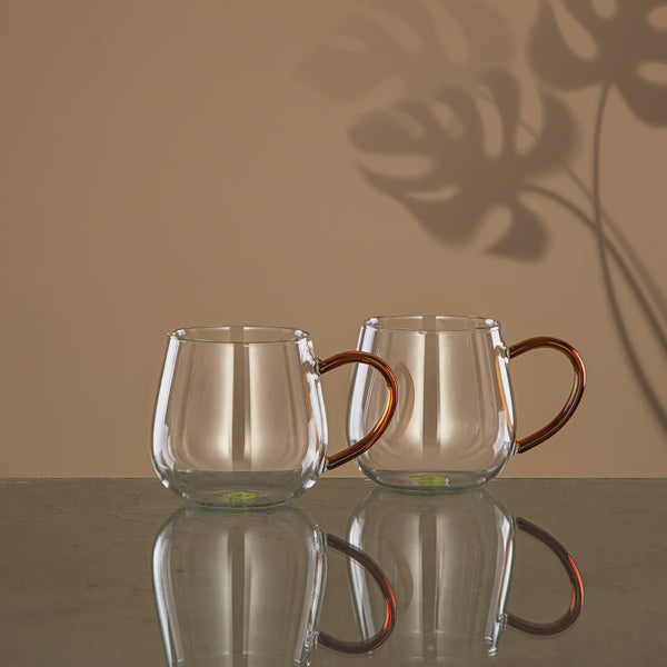 GLS0010121 Glass Cup 2PC Amber