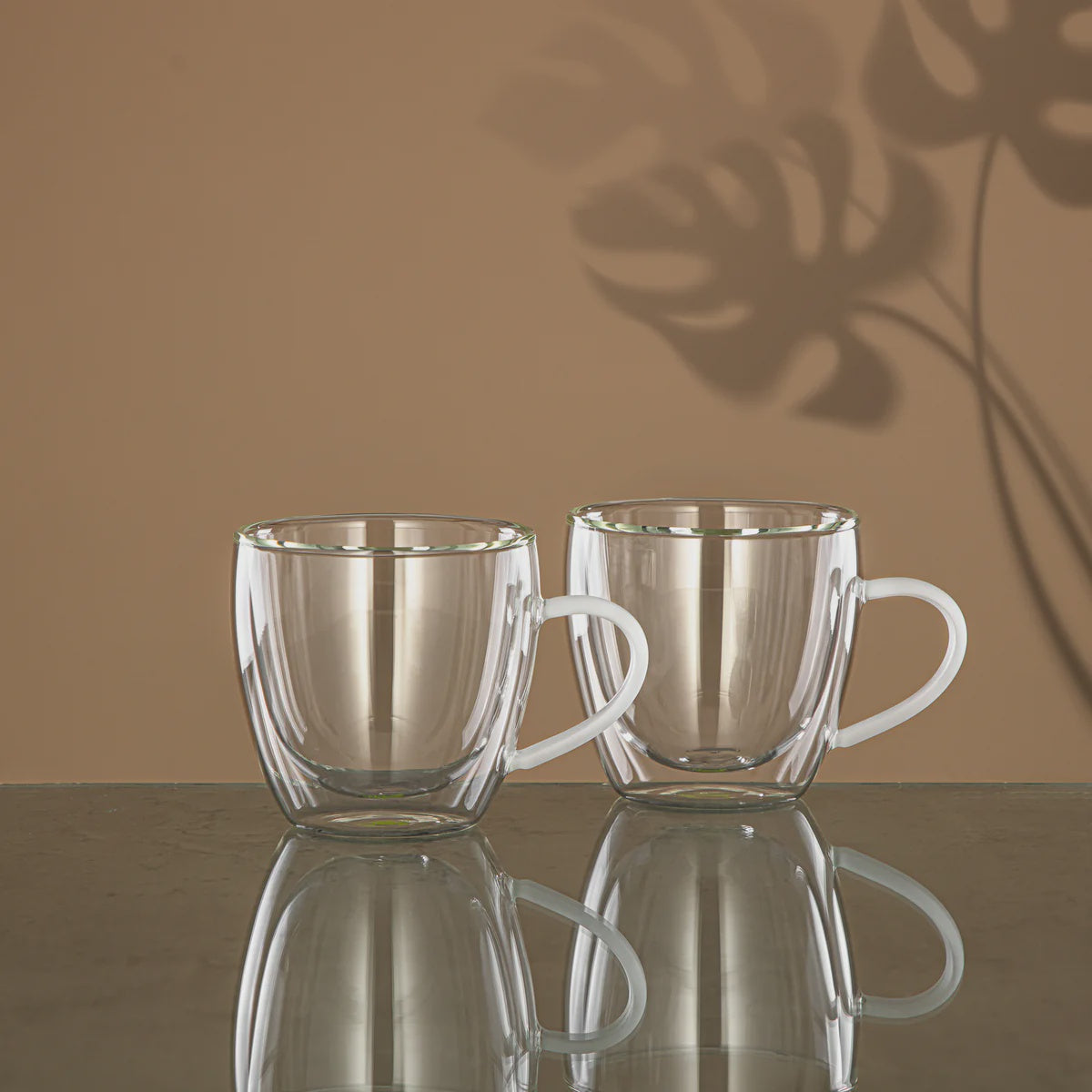 GLS0010158 Double Wall Glass Cup 2PC White