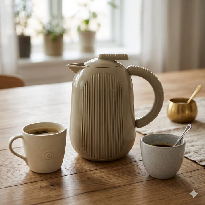 Parati Vacuum Flask 0.5L Ribbed Design Beige | Siddiq Gifts