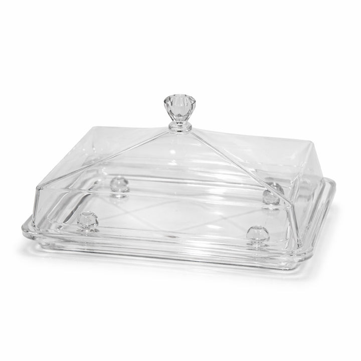 HS-55072 Acrylic Rectangular Cake Dish with Lid – Clear – 34 cm × 21 cm ...