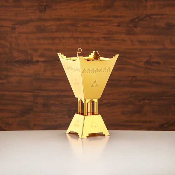 HT2411016 Incense Burner – 20cm (H) – Elegant Golden Bakhoor Holder for Home Fragrance