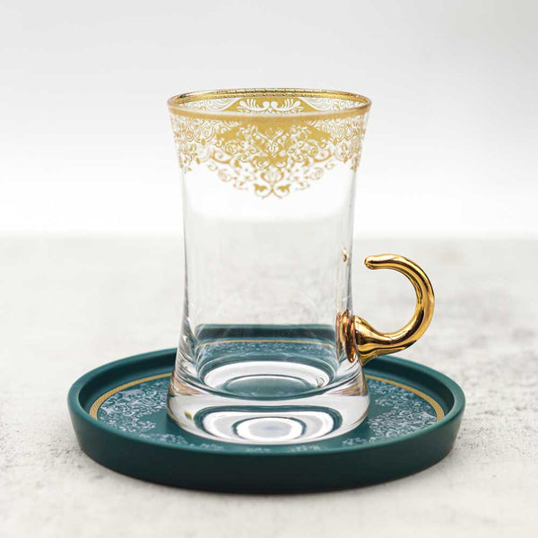 Mk-277 Glass Tea Cup & Saucer Set 12 Pieces