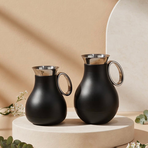 RZ1821 Vacuum Flask Set – 2 Pieces (0.5 L & 1.0 L) – Black