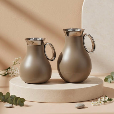 RZ1821 Vacuum Flask Set – 2 Pieces (0.5 L & 1.0 L) – Coffee Brown Finish