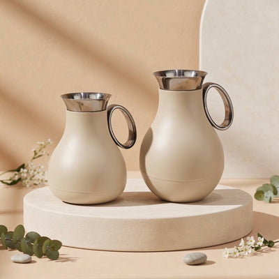 RZ1821 Vacuum Flask Set – 2 Pieces (0.5 L & 1.0 L) – Light Brown Finish