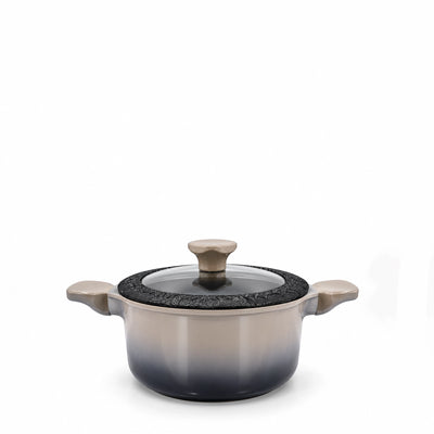 GV-409 Alpenberg Casserole with Glass Lid & Dual Handles – 24 cm – Grey